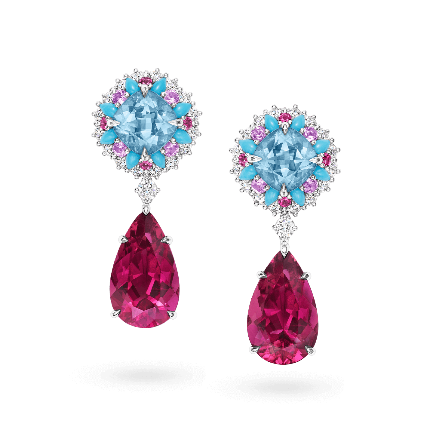 Winston Candy Rubellite Drop Earrings Harry Winston