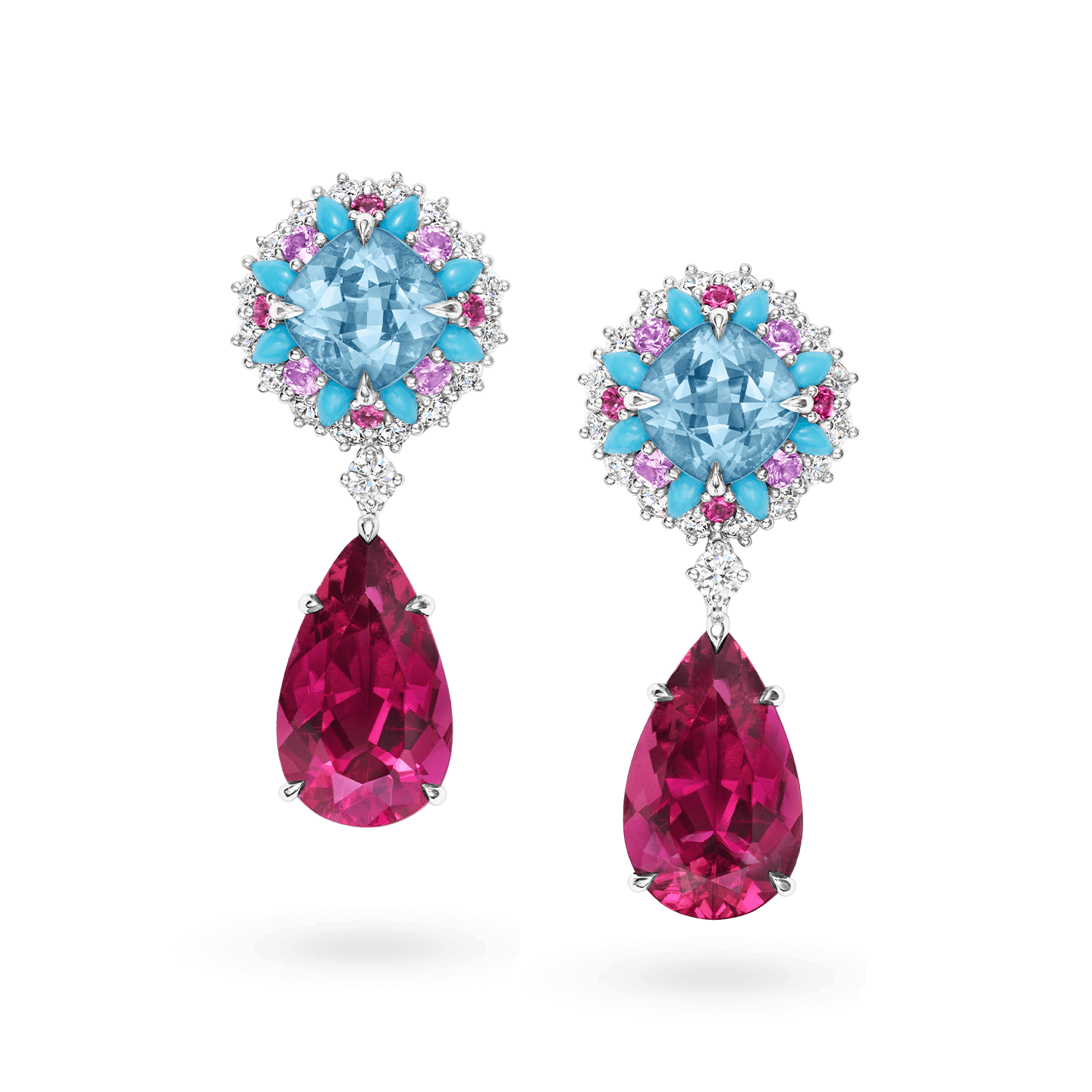 Winston Candy Rubellite Drop Earrings