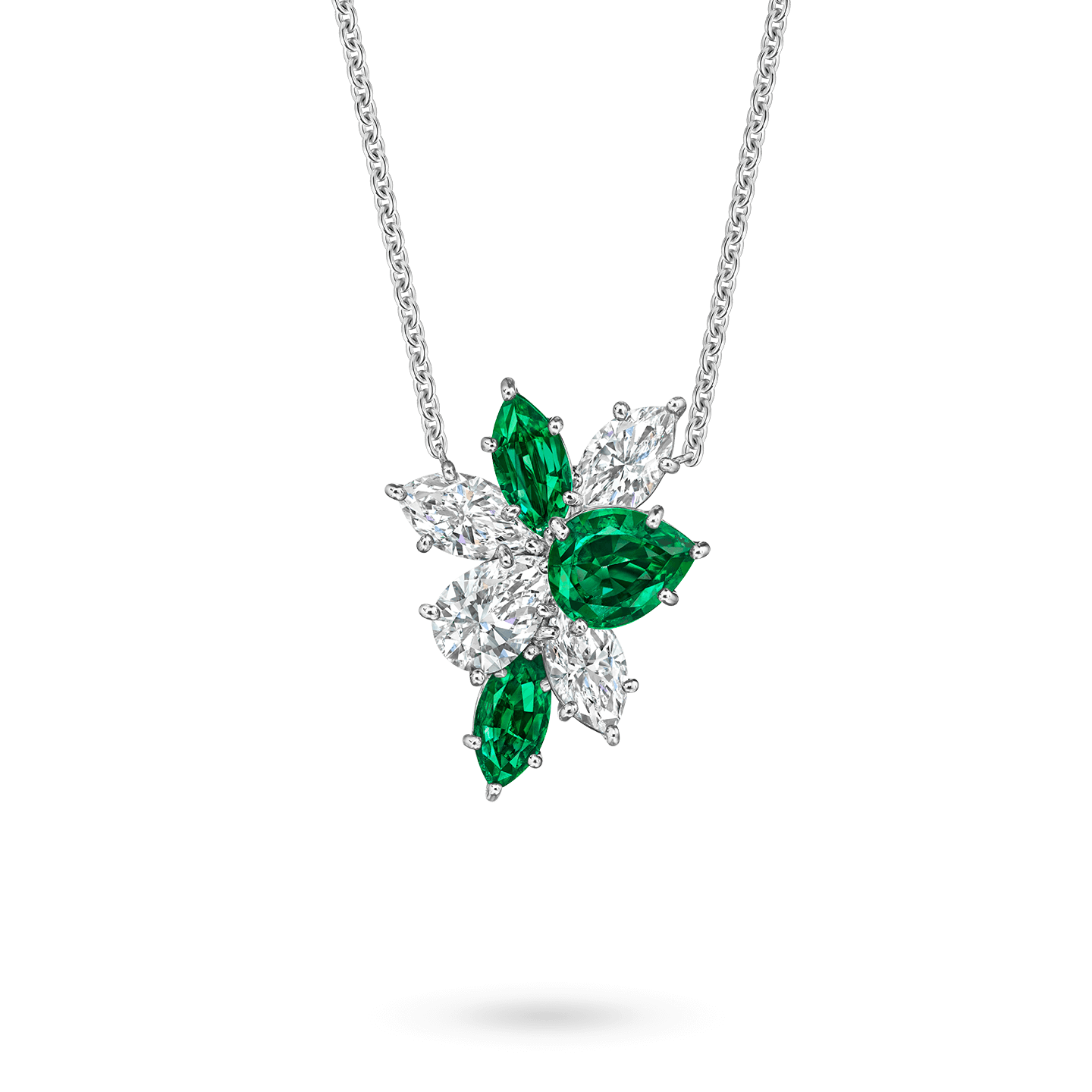 Winston Cluster Emerald and Diamond Pendant, Product Image 1