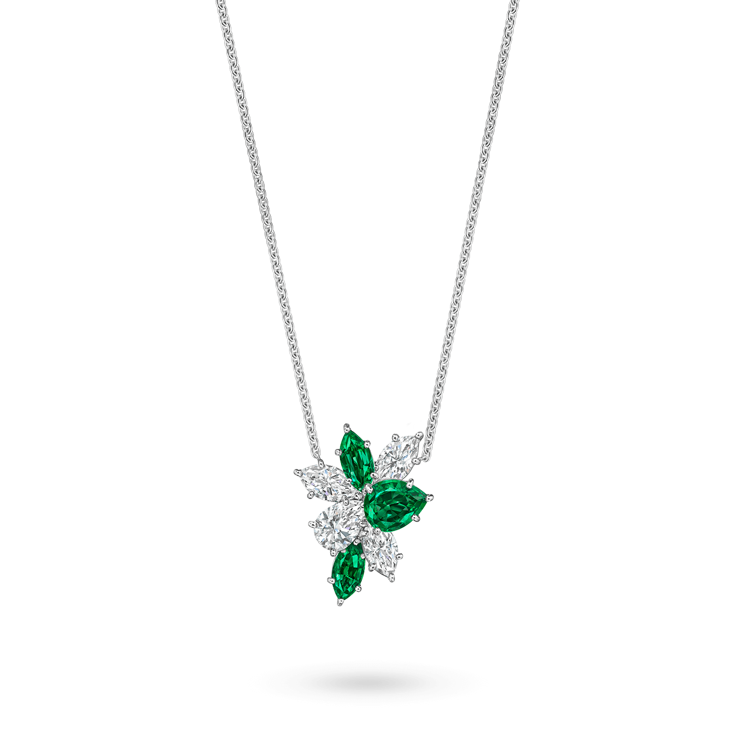 Winston Cluster Emerald and Diamond Pendant, Product Image 2