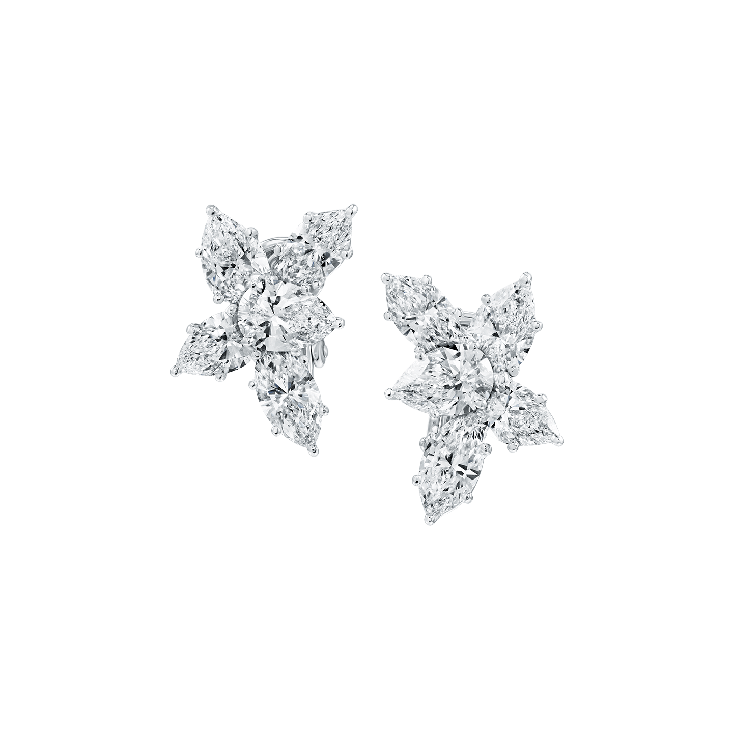 Winston™ Cluster系列鑽石耳環(大)正面視圖
