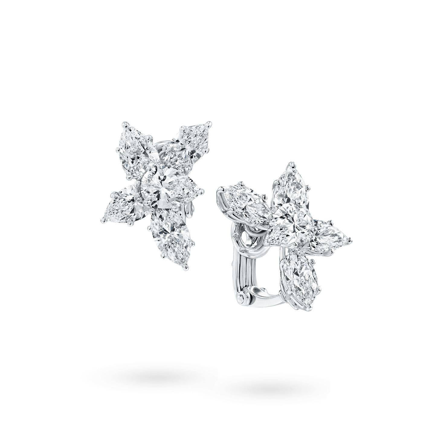 Winston Cluster Extra Large Diamond Earrings Harry Winston