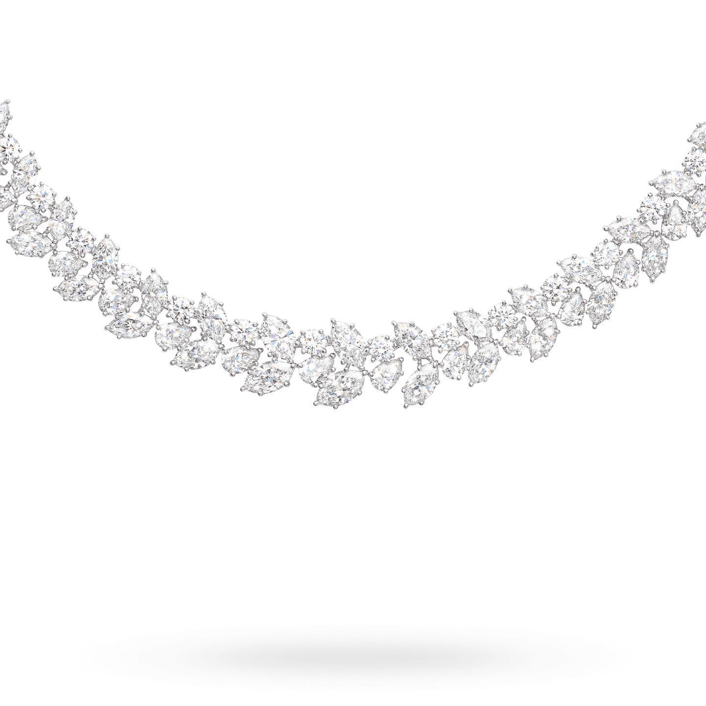 Vue rapprochée deCollier Winston Cluster en diamant
