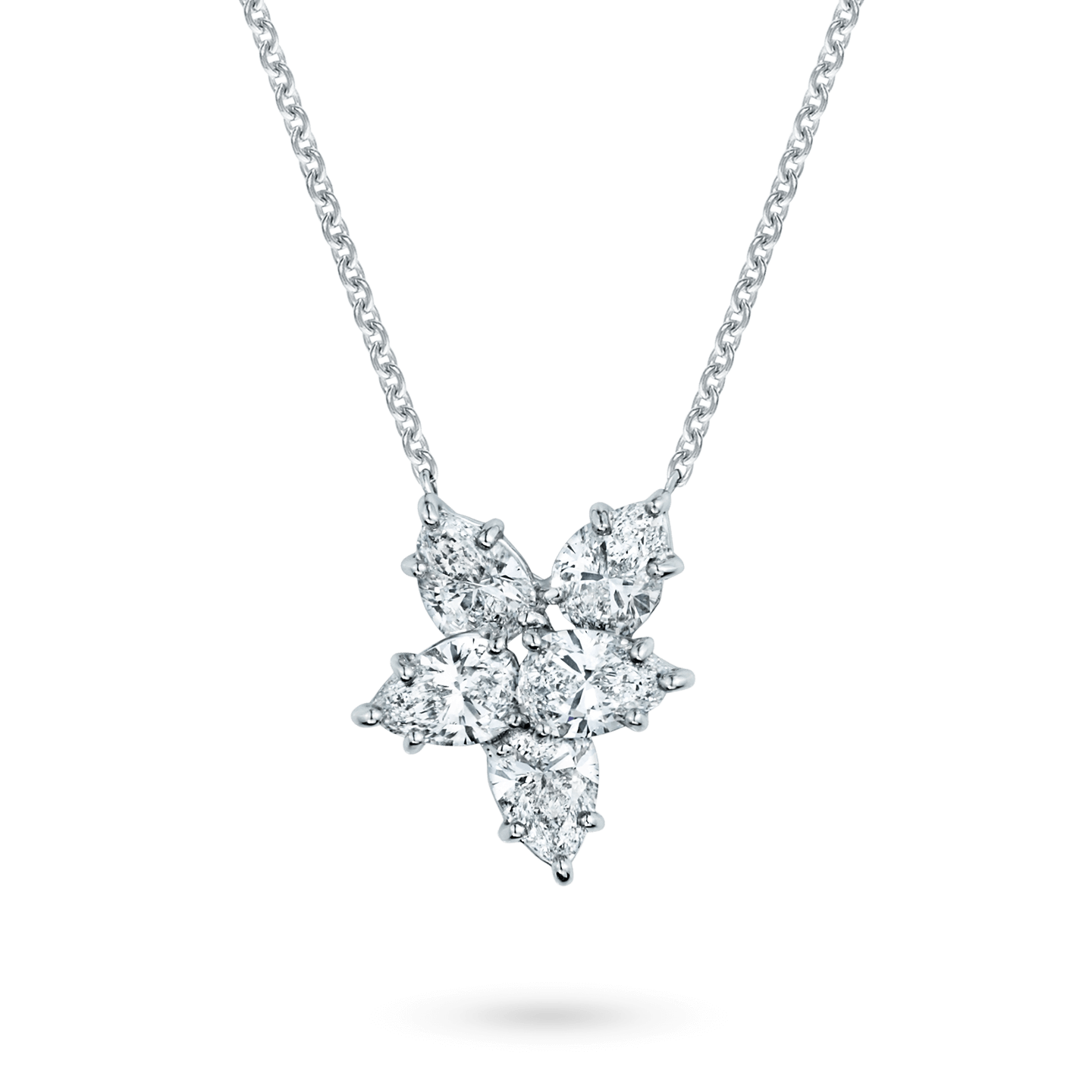 Winston Cluster Large Diamond Pendant on a chain