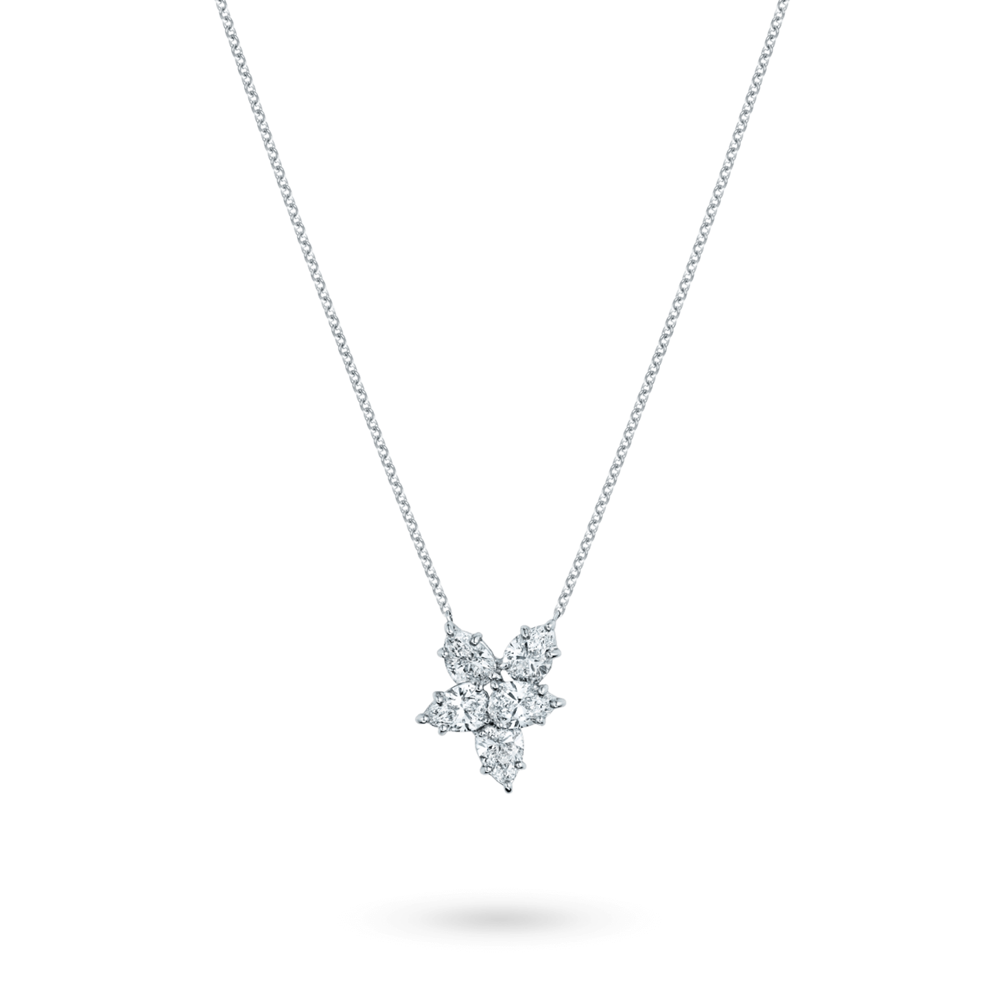 Winston Cluster Large Diamond Pendant on a longer chain