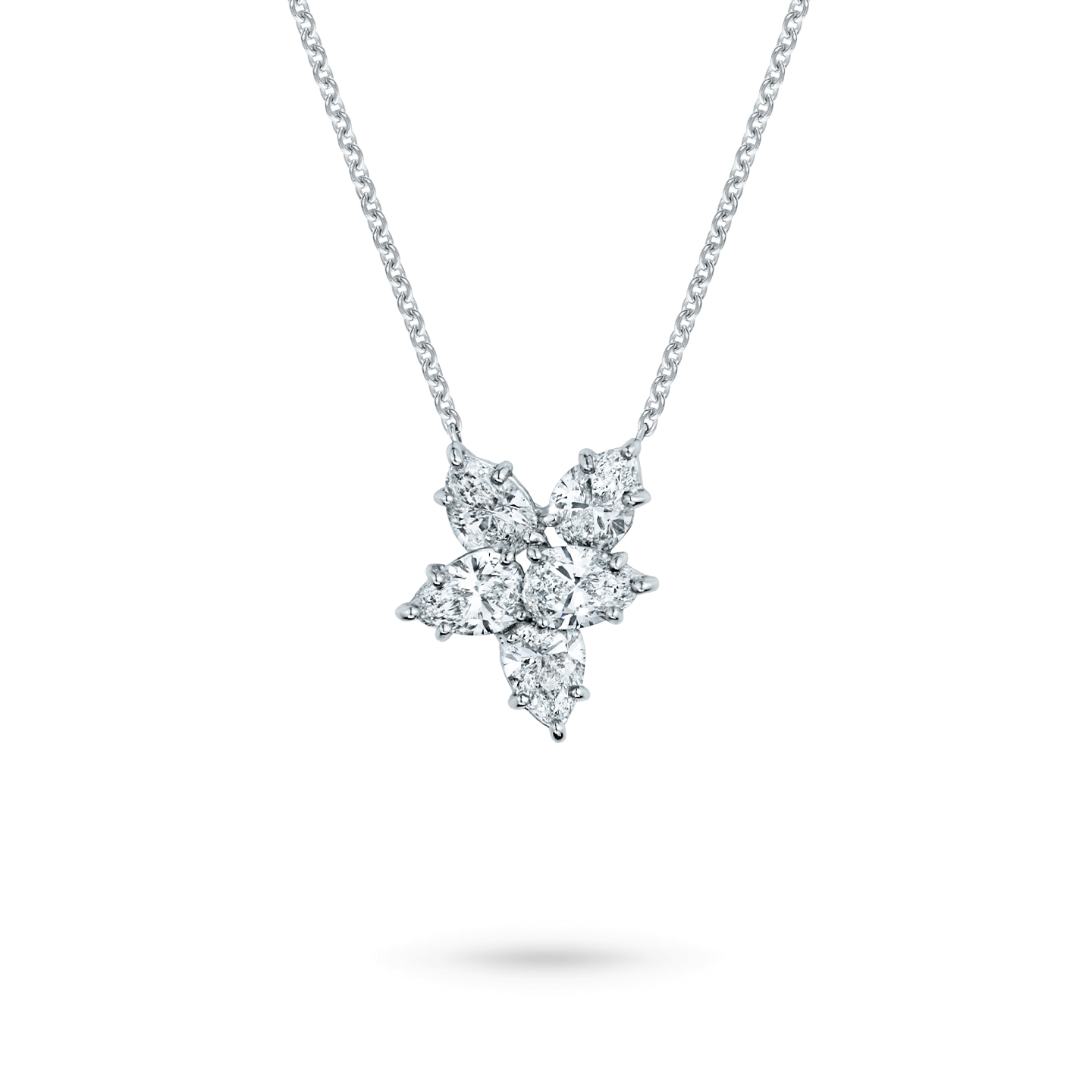 Winston Cluster Diamond Pendant, Medium on a chain