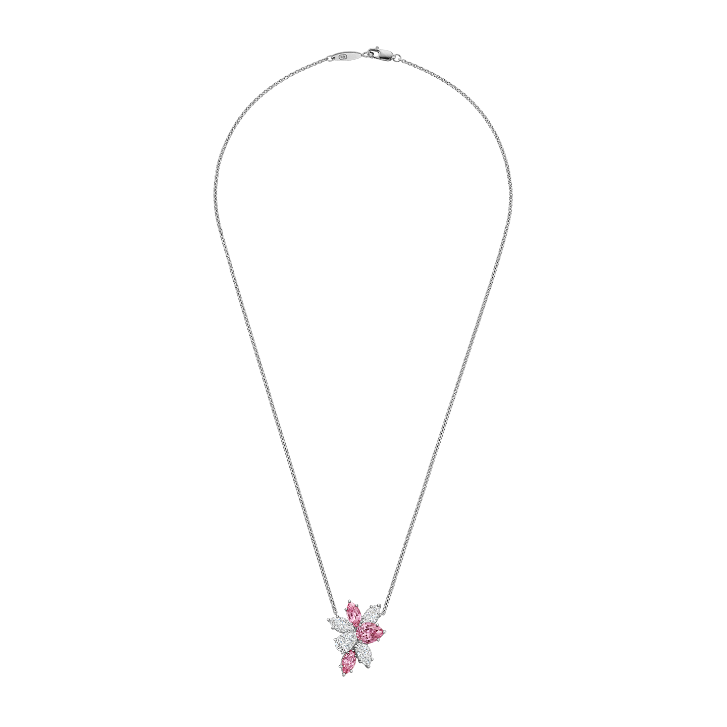 HARRY WINSTON Necklace HW Logo PEPSPRD16HWL Pink Sapphire 1P Diamond PT950