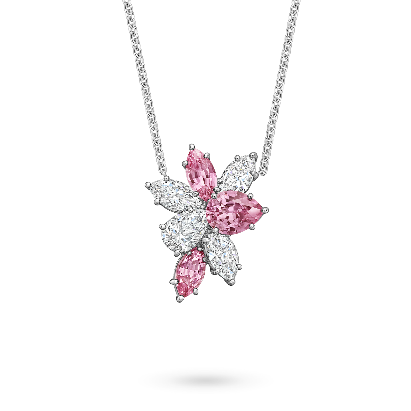 Winston Cluster Pink Sapphire and Diamond Pendant, Product Image 1