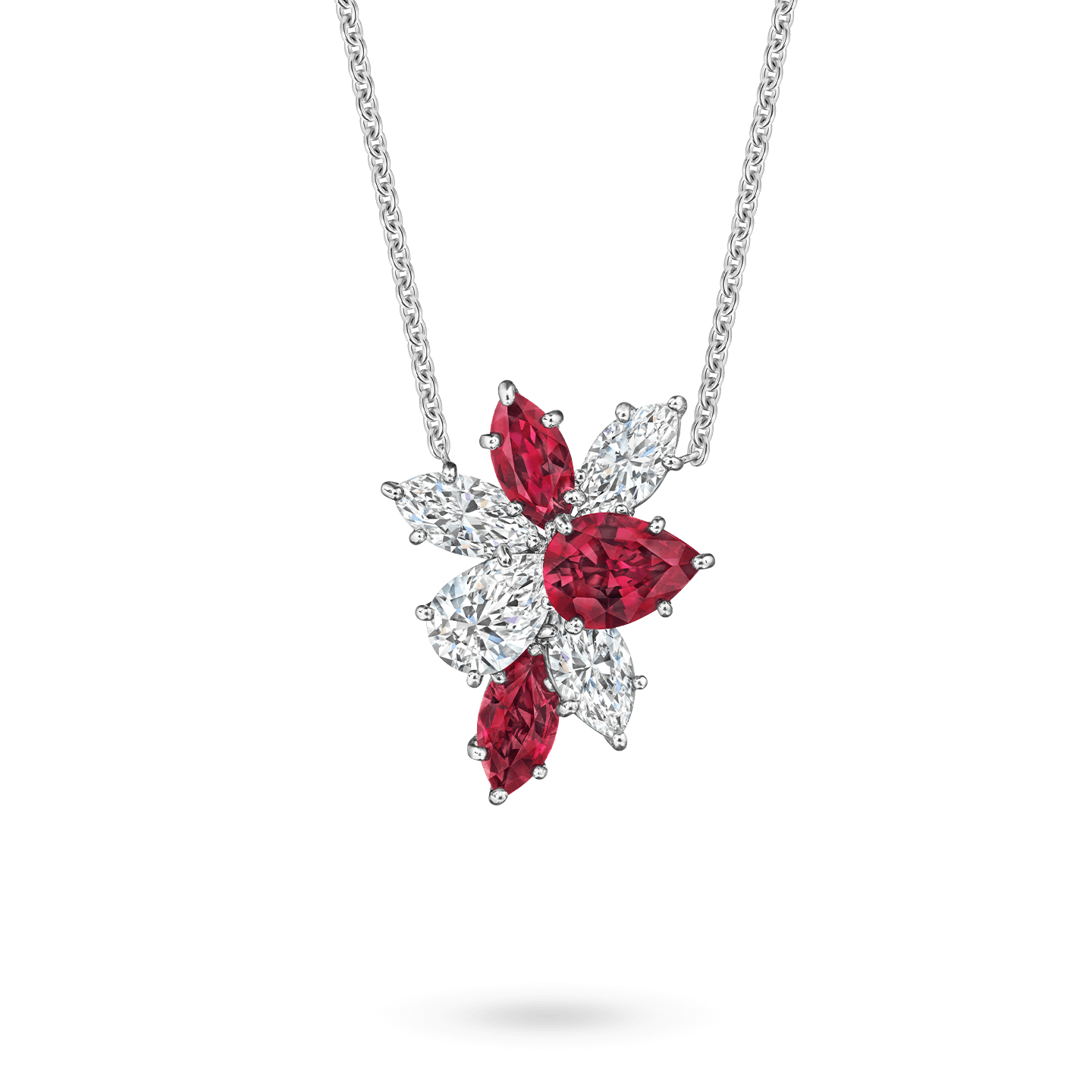 Winston Cluster Ruby and Diamond Pendant, Product Image 1
