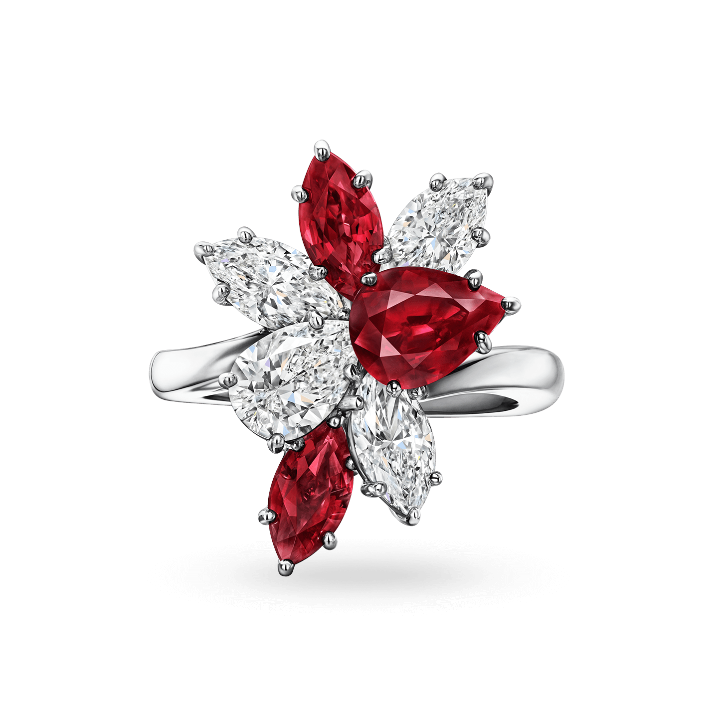 Winston Cluster Ruby and Diamond Ring, Product Image 1