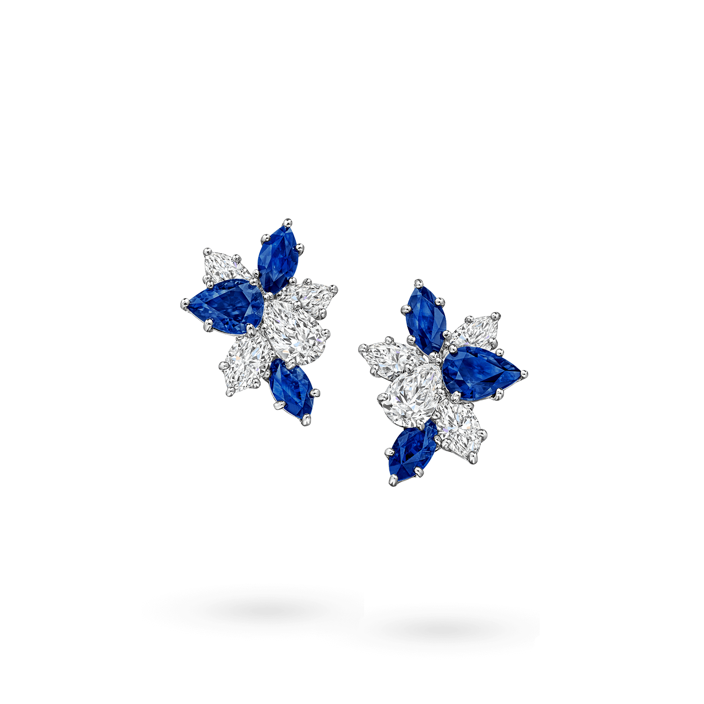 Winston Cluster Sapphire and Diamond Earrings, Product Image 1