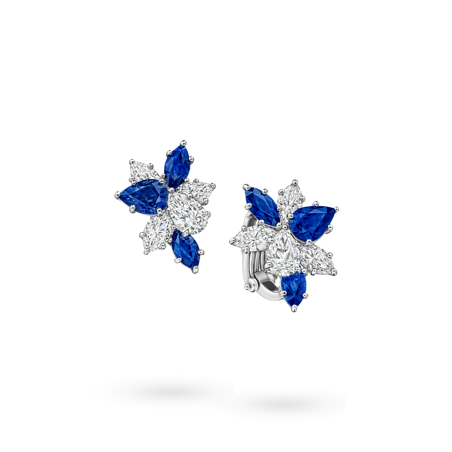 Winston Cluster Sapphire and Diamond Earrings, Product Image 2