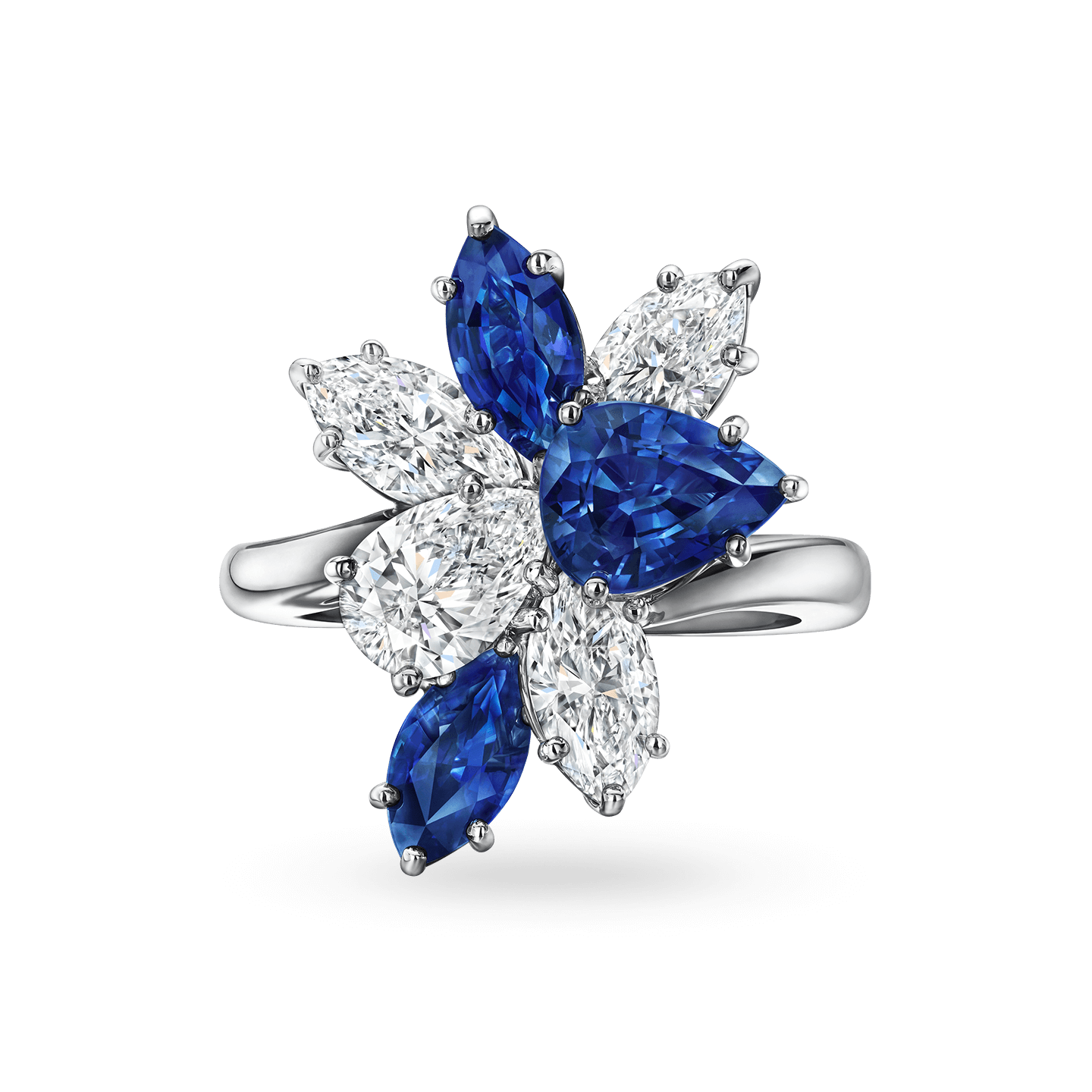 Winston Cluster Sapphire and Diamond Ring Harry Winston