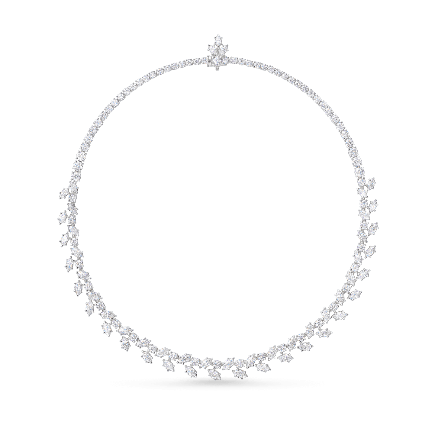Front view of the Winston Cluster Diamond Necklace