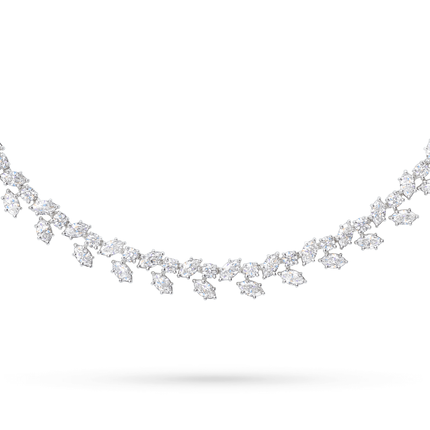 Close-up view of the Winston Cluster Diamond Necklace