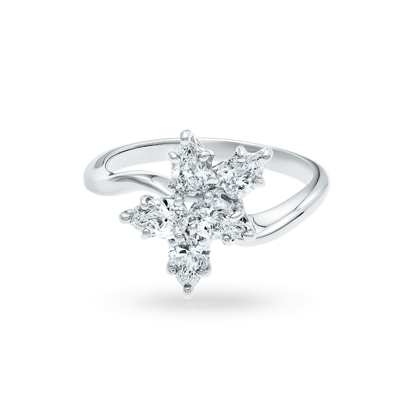 Vue de face de la Bague Winston Cluster en diamant, Small