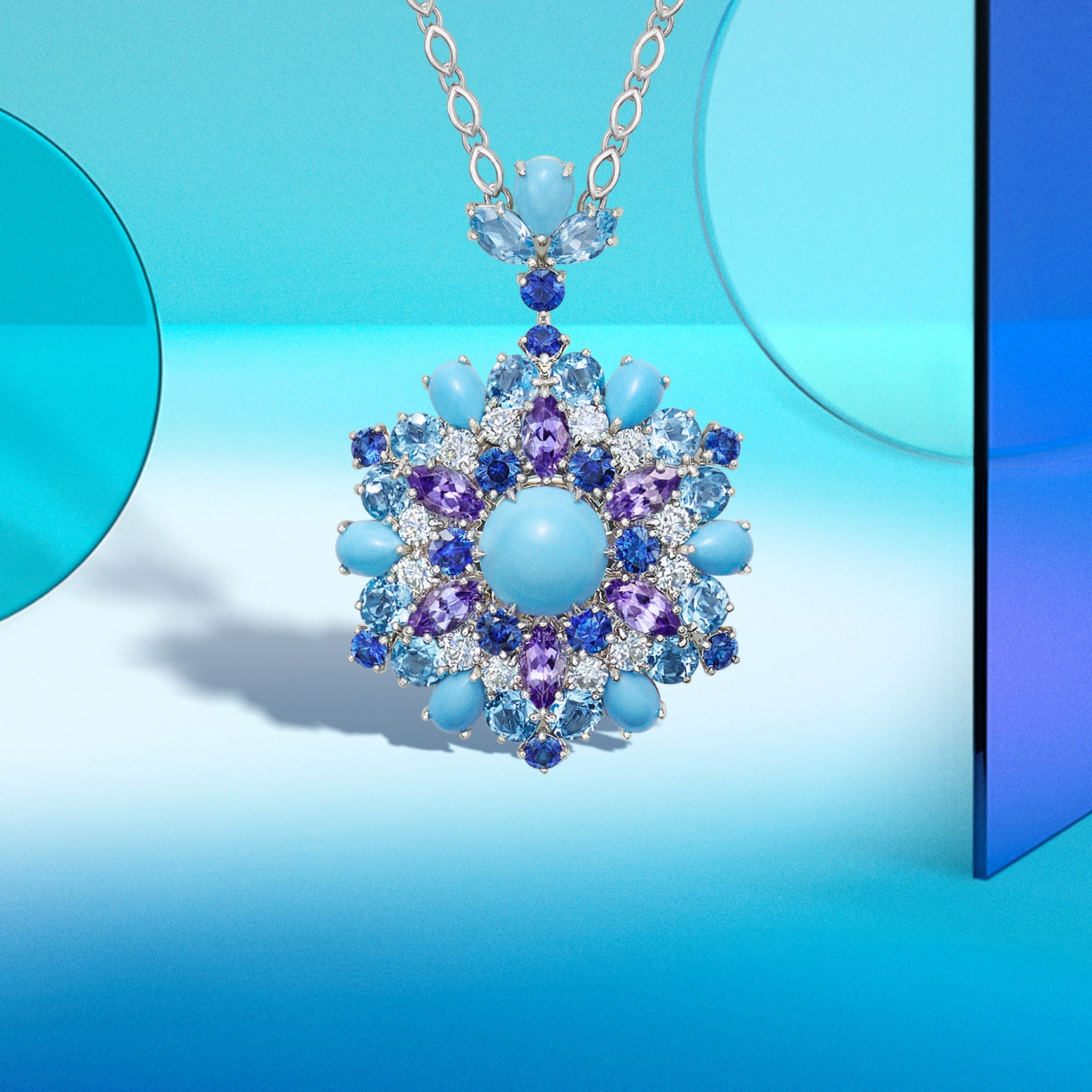 Pendentif Winston Kaleidoscope en turquoise