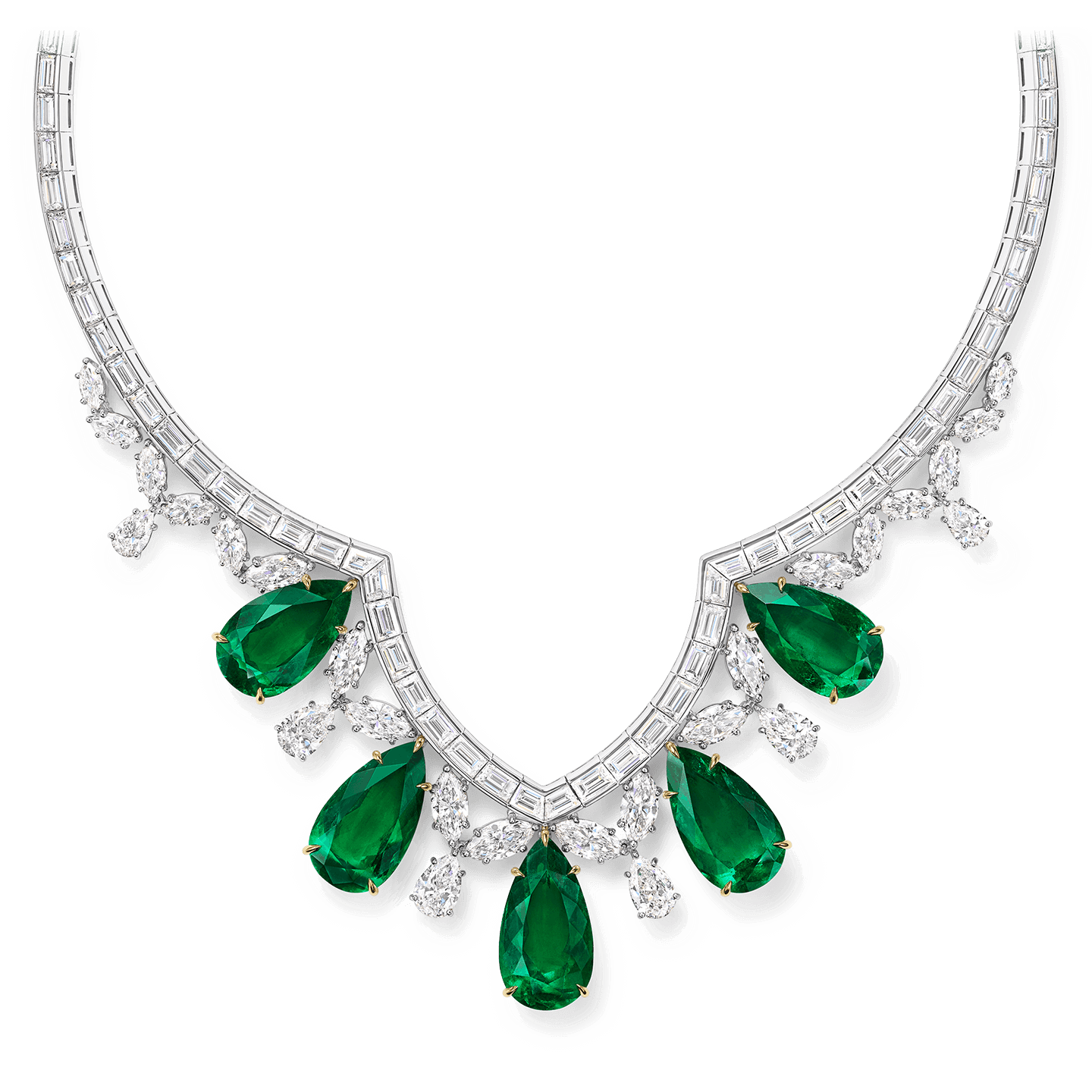 Cathedral Emerald and Diamond Necklace Harry Winston