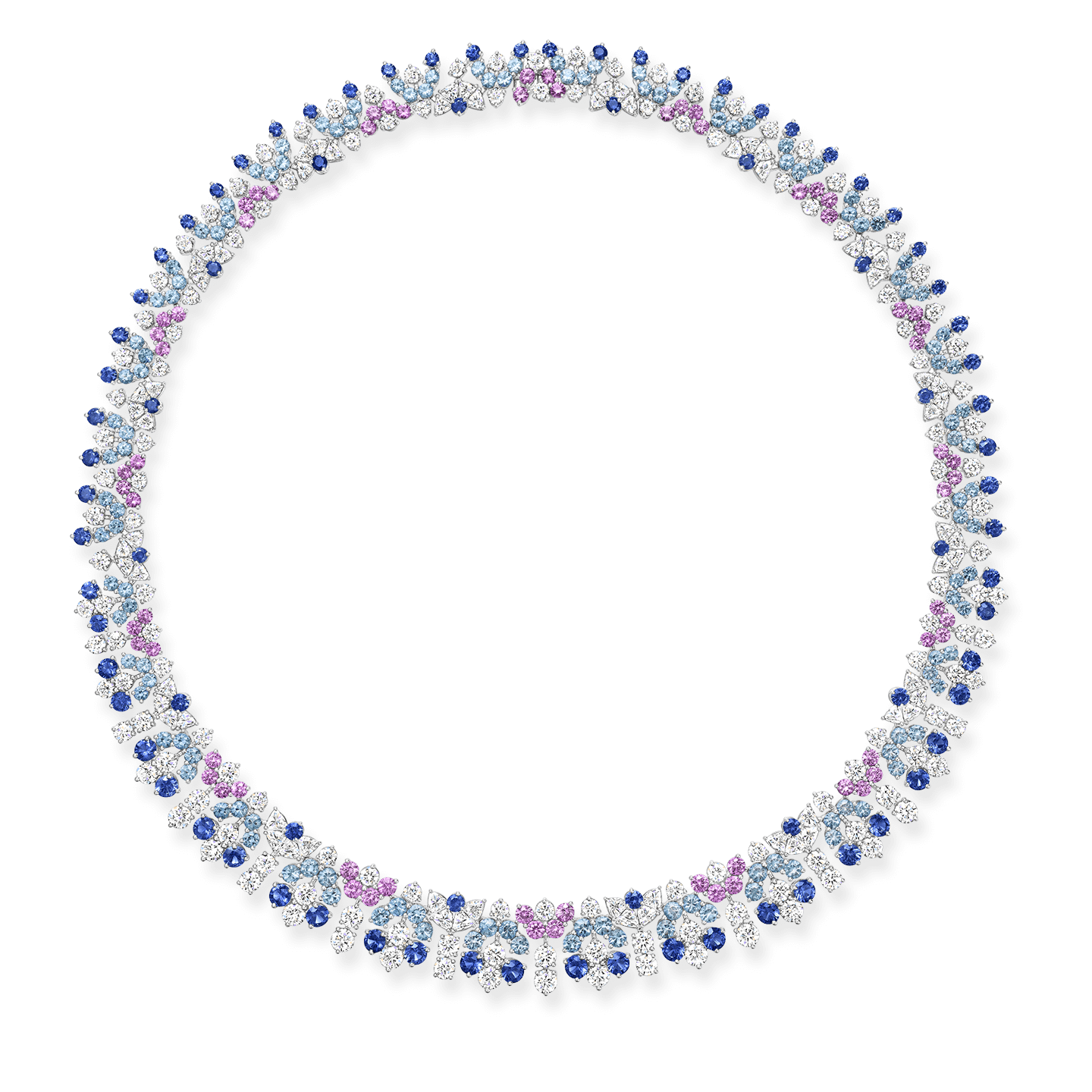 Manhattan Adornment蓝色和粉色蓝宝石高级珠宝项链