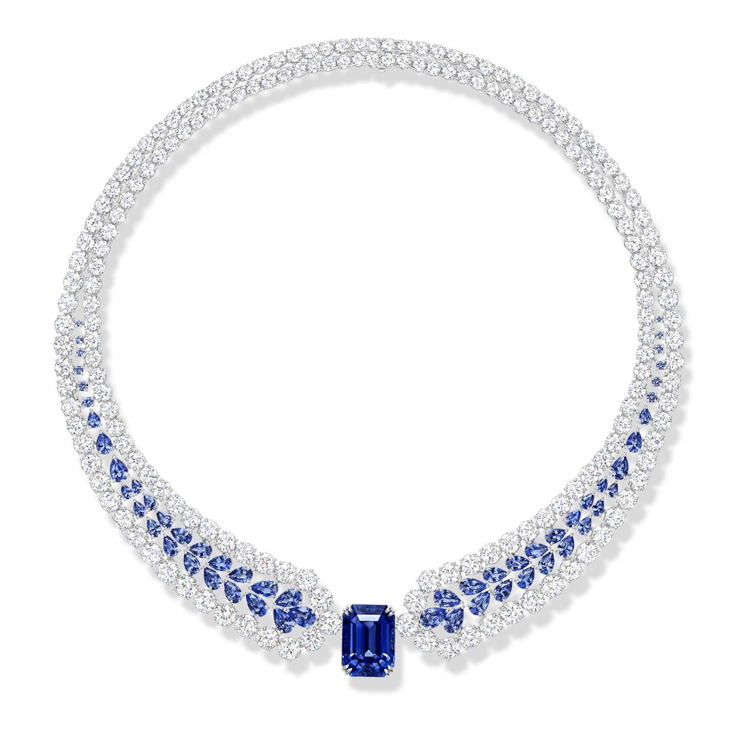 Viscountess蓝宝石和钻石项链