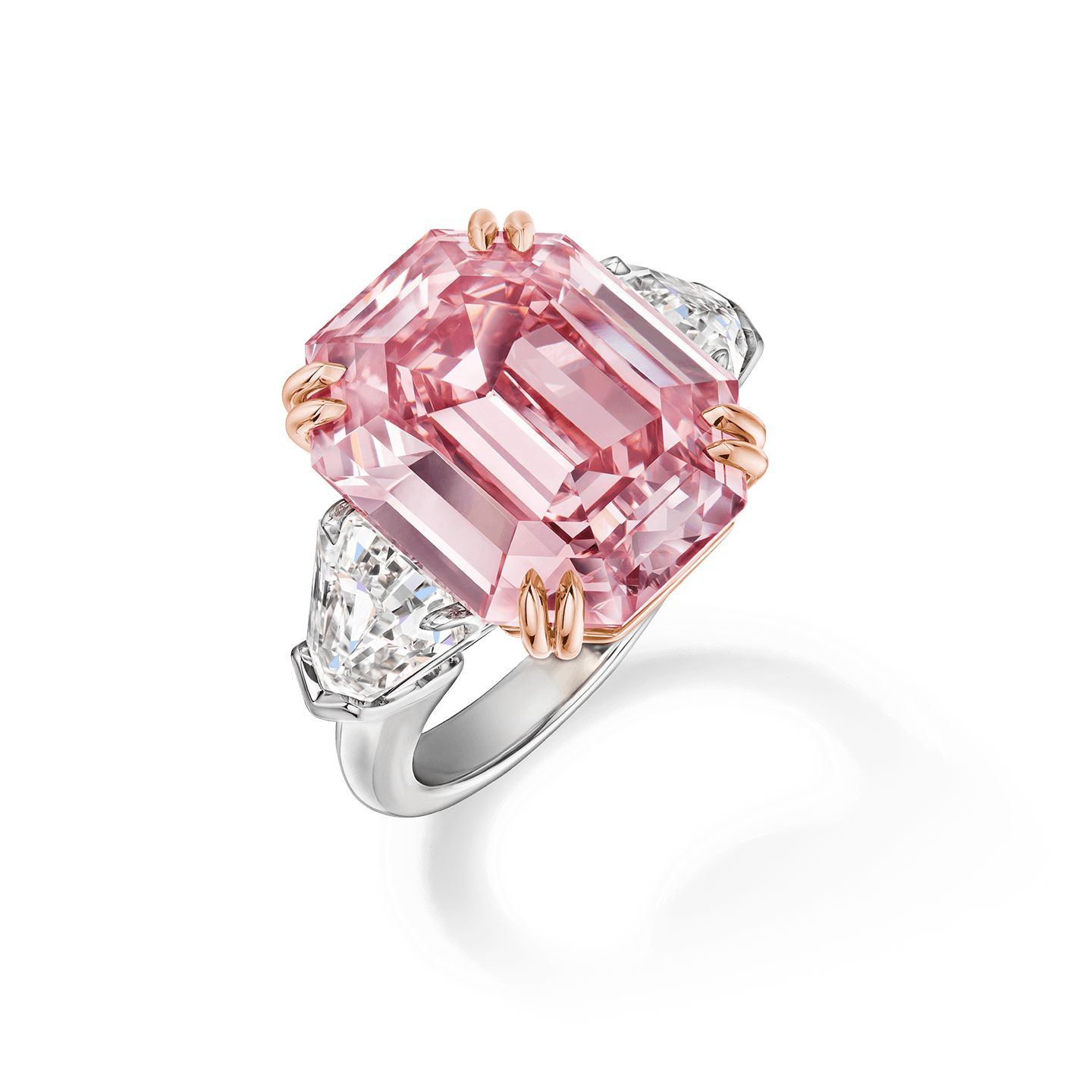 2.02 Carat Seamless Halo Round Diamond Engagement Ring with Pink Diamo –  Zackandelle