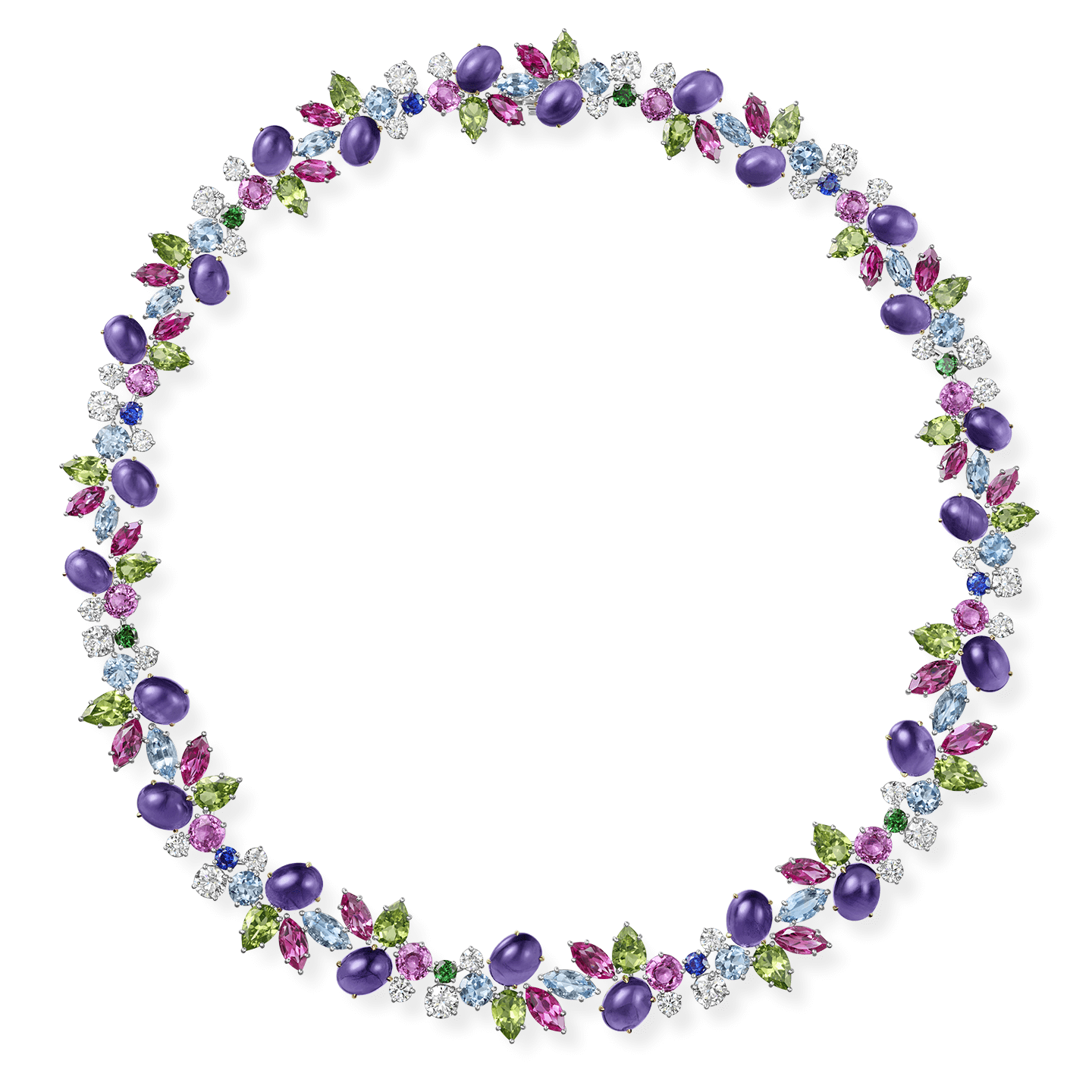 紫水晶和鑽石項鍊