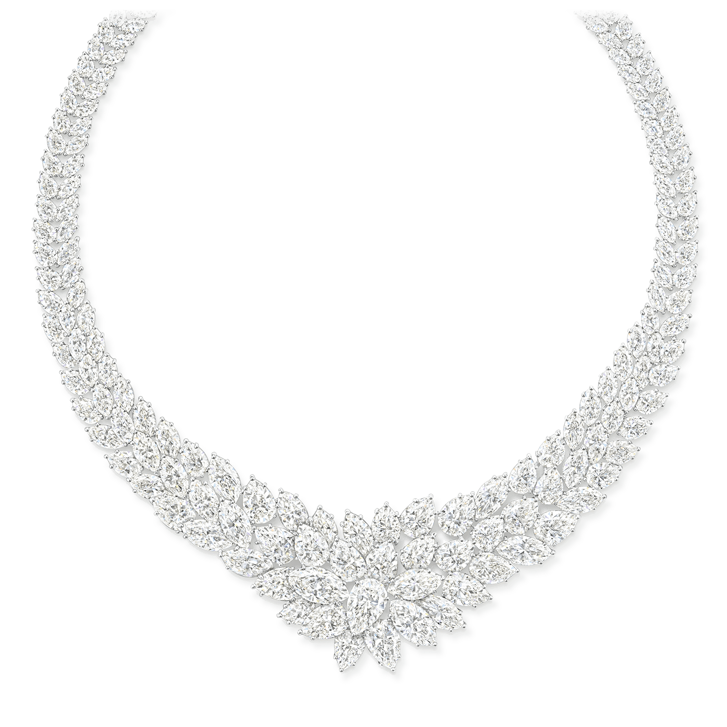 Winston Cluster Diamond Necklace Harry Winston