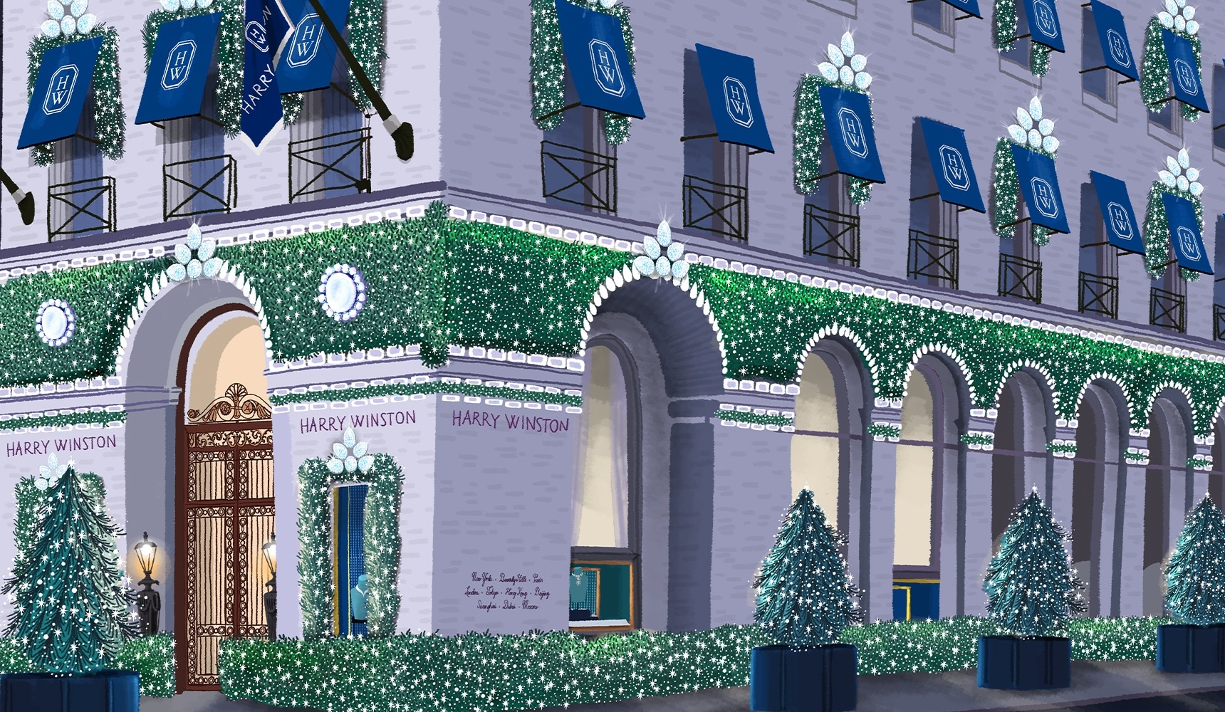 Holiday Façade of the Harry Winston Salon in New York