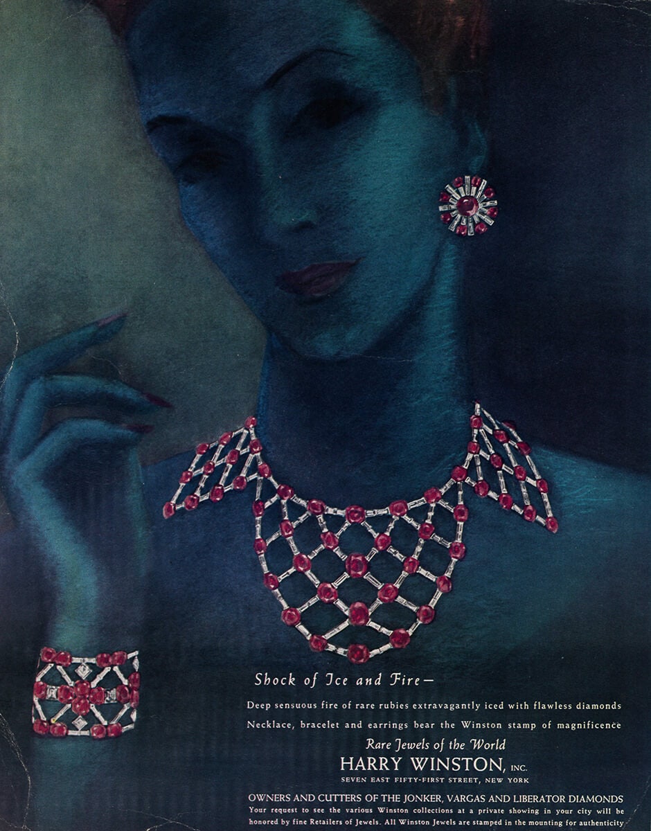 Vintage Harry Winston advertising inspired by Edna Winston