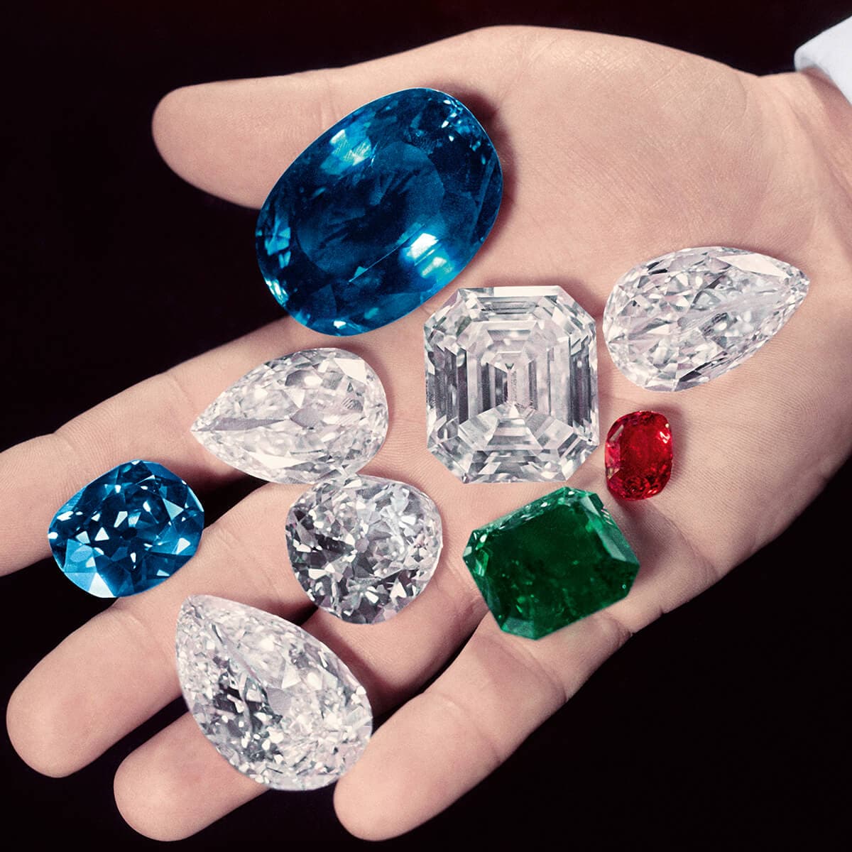 Mr. Winston holds the world's rarest gemstones in the palm of his hand