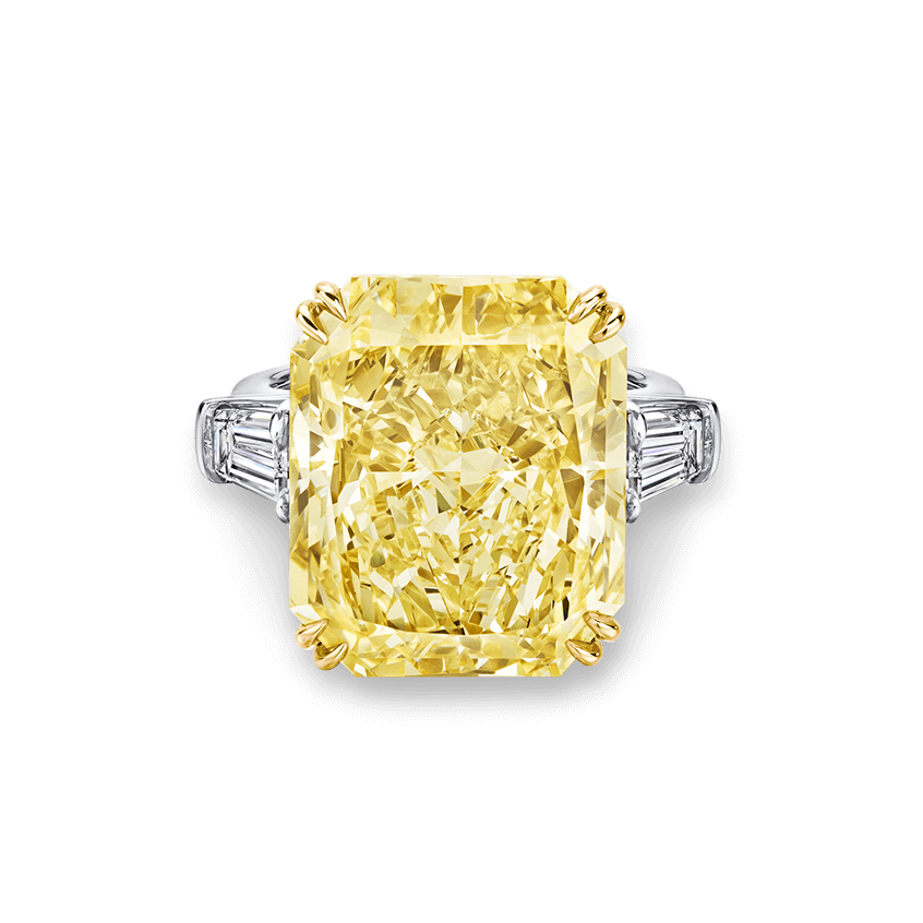 Classic Winston Cushion-Cut Yellow Diamond Ring