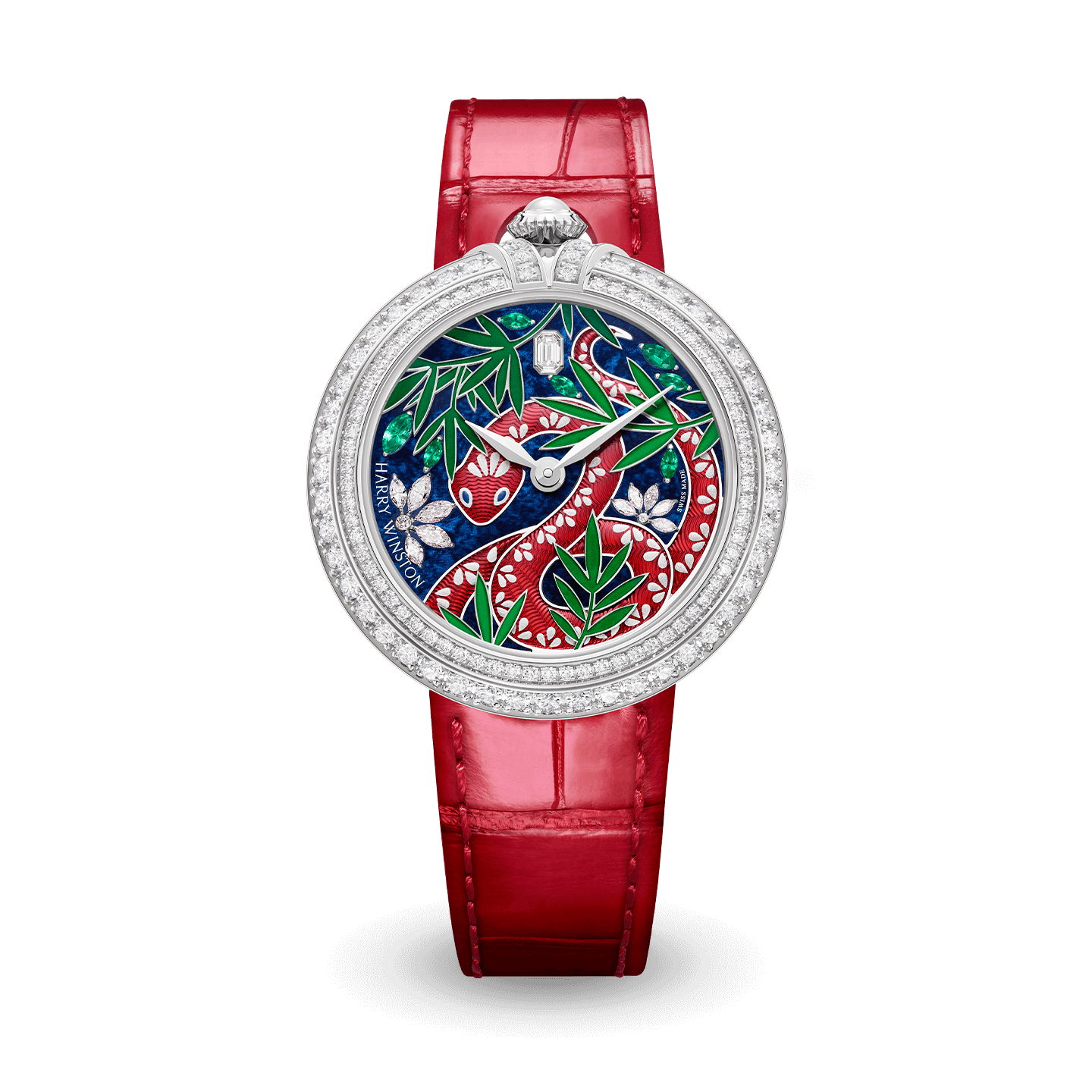 Chinese New Year Quatomatic 36mm 2025 with red snake on a blue dial
