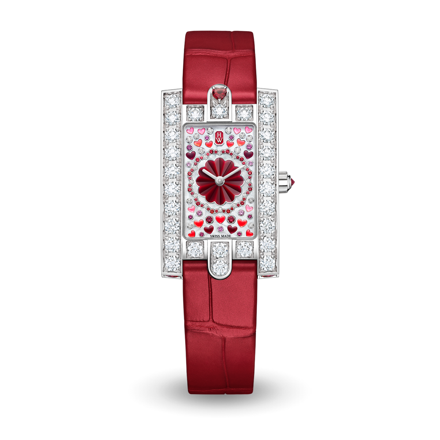 HARRY WINSTON ハリーウィンストン AVEQHM21RR125 アヴェニュークラシックオーロラ 腕時計 K18RG 革 ダイヤモンドxサファイア レディース 中古 Avenue Classic Aurora | Harry Winston