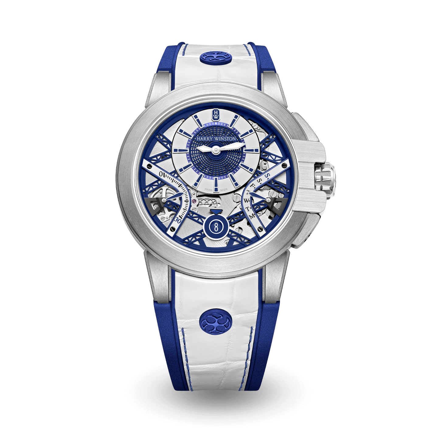 Zalium Variation White Navy Blue Harry Winston
